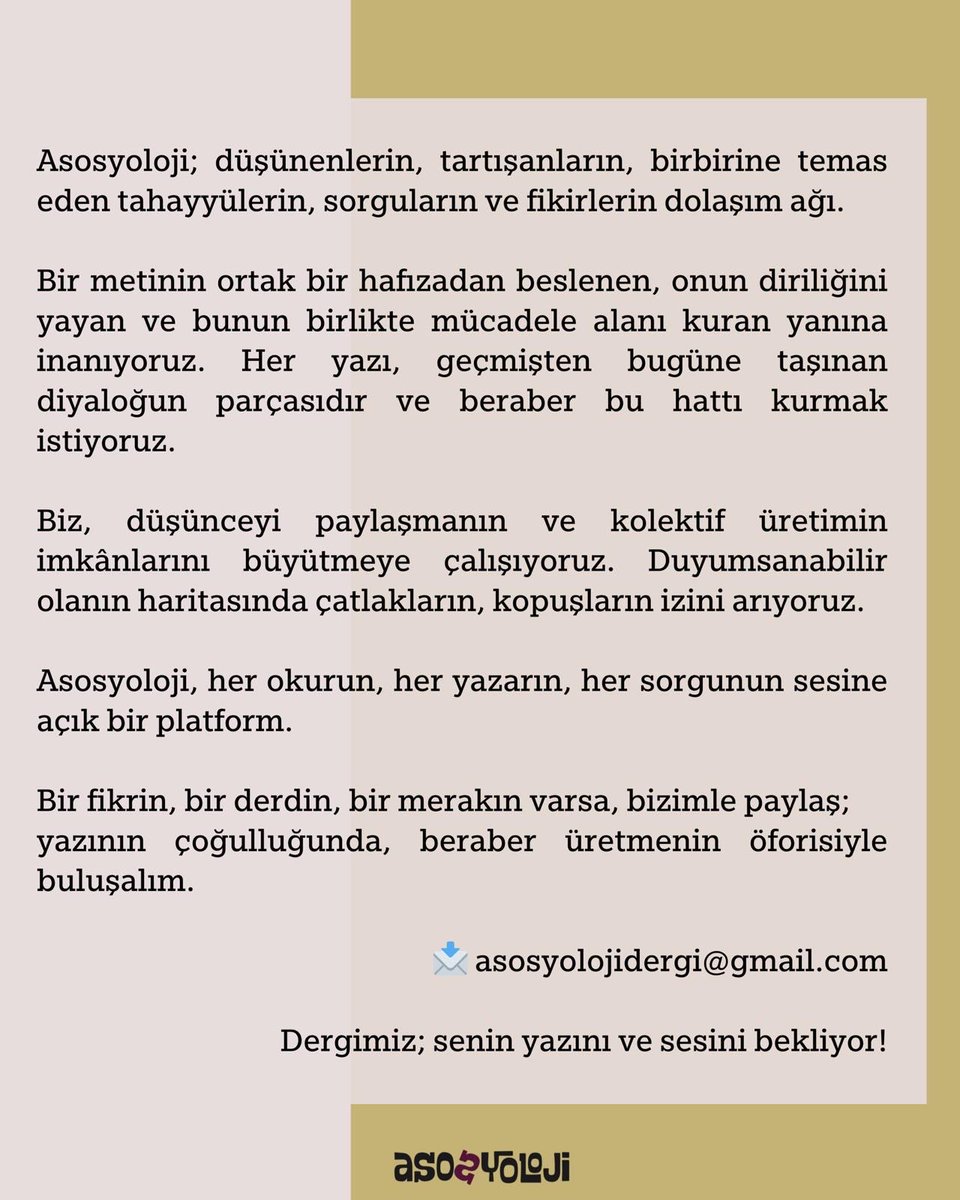 Asosyolojidergi (@asosyolojidergi) on Twitter photo 