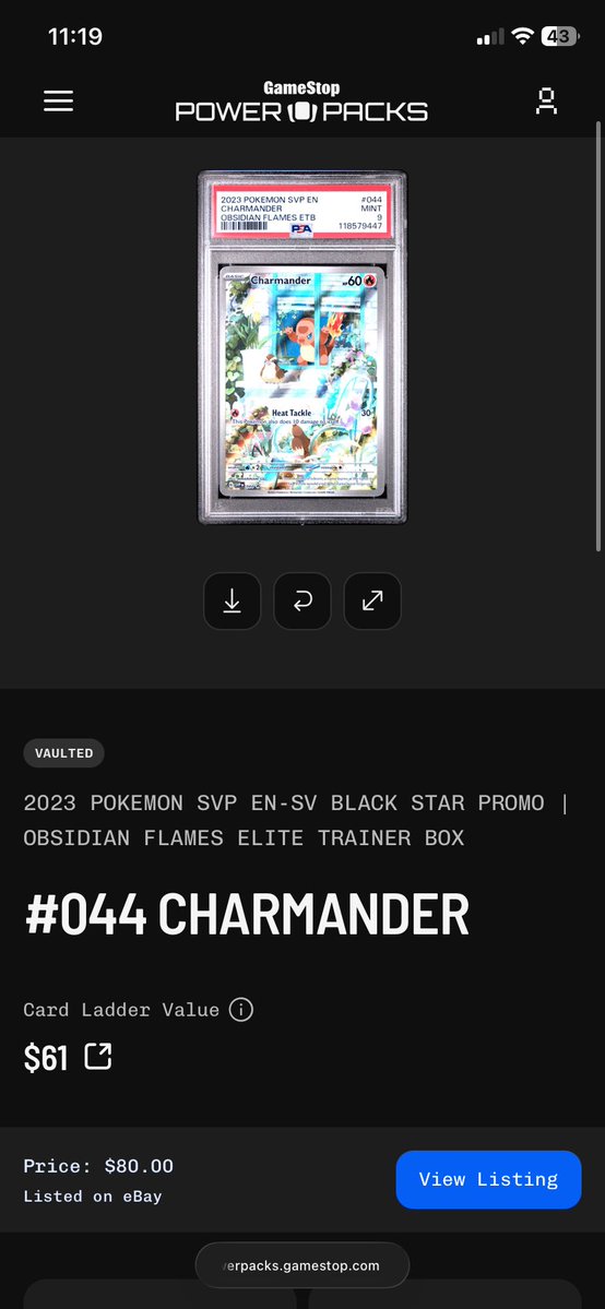 ThePPseedsShow's tweet image. Hey @powerpacks @ryancohen @gamestop @natsturner 

There is an ongoing issue with some of my cards, when I unlisted from eBay to vault my cards I had like 5-6 cards become bricked. They show a listing for eBay but the link is dead and there’s no way to fix this. I fear others may…