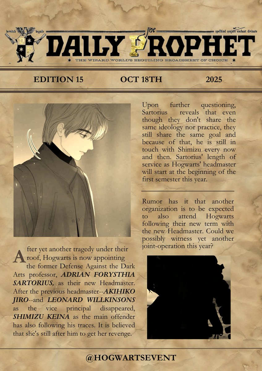 HogwartsEvent's tweet image. ㅤ
ㅤㅤ“𝓗͟𝐚𝐯𝖊 𝒚𝖔𝒖
ㅤㅤ𝒓͟𝖊͟𝒂͟𝒅 𝐭𝐡𝖊 𝐧𝖊𝐰𝖘?”
ㅤㅤㅤㅤㅤㅤㅤㅤㅤㅤㅤㅤㅤ“𝓐͟𝐭 𝒕͟𝒉͟𝒊͟𝒔 𝐫𝐚𝐭𝖊, 𝐢𝐭'𝖘 𝐦𝖔𝐫𝖊
ㅤㅤㅤㅤㅤㅤㅤㅤㅤㅤㅤㅤㅤ 𝐥𝐢𝐤𝖊𝐥𝐲 𝐭𝖔 𝐚𝖘𝐤...”

ㅤㅤㅤㅤㅤ ㅤ𝔀𝒉𝖔 𝒉͟𝒂͟𝒗͟𝖊͟𝒏͟'͟𝒕 𝒓𝖊͟𝒂𝒅 𝒕𝒉𝖊͟ 𝒏𝖊͟𝒘𝖘 .ᐣ
ㅤ