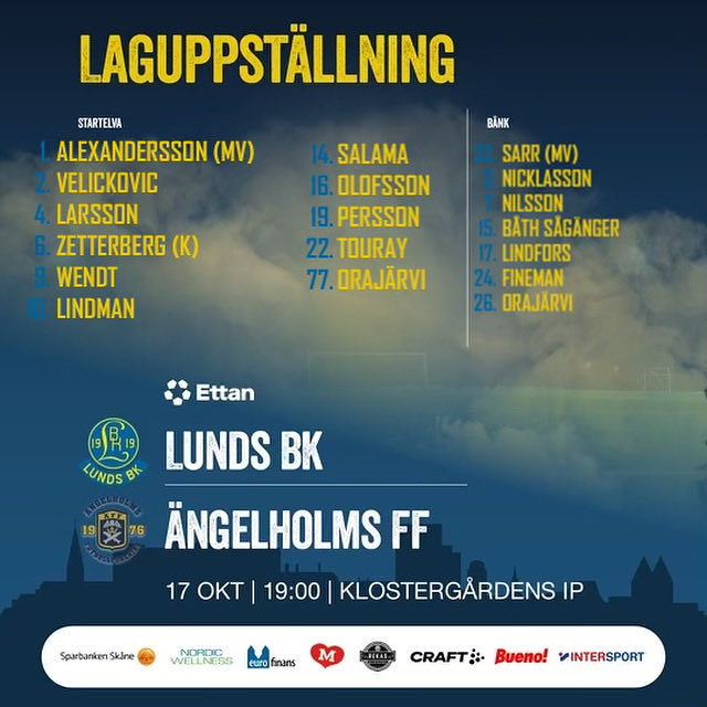 Kvällens startelva. Kör vi LBK 🔥 

#lundsbk #fotboll #ettansödra