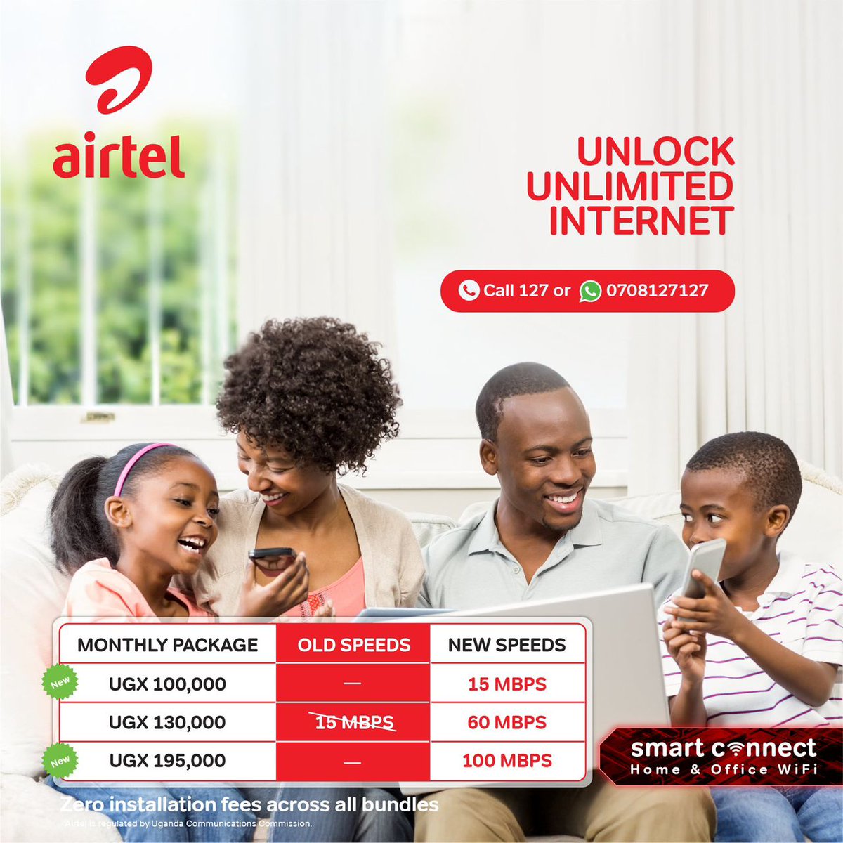 PeterTumusiime9's tweet image. Home feels better with fast Wi-Fi 😌 Get your #AirtelSmartConnect setup instantly
📞 127 | WhatsApp 0708127127
#AirtelCares
