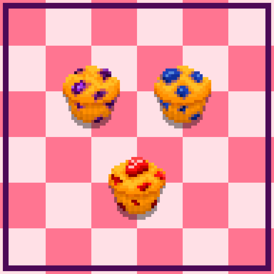 Fresh from the oven 🍓🫐

#pixelart #gamedev