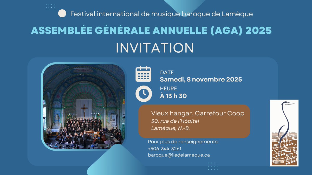 LamequeBaroque's tweet photo. Assistez nombreux à notre AGA 2025 et venez démontrer votre appui envers le Festival! 

Don't miss our 2025 AGM and show your support to the Festival! https://t.co/PI99Ax8GYJ