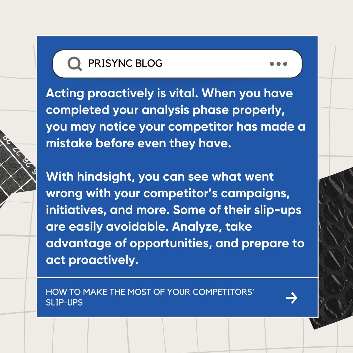 PrisyncCom's tweet image. Your competitors’ mistakes could be your biggest opportunities! 🔍🎯

Check out the blog post, where we dive into learning from your rivals&apos; missteps, such as poor pricing, weak product positioning, or late reactions. 📊🤓

👉 buff.ly/Q1MrSqI

#CompetitorAnalysis #Pricing