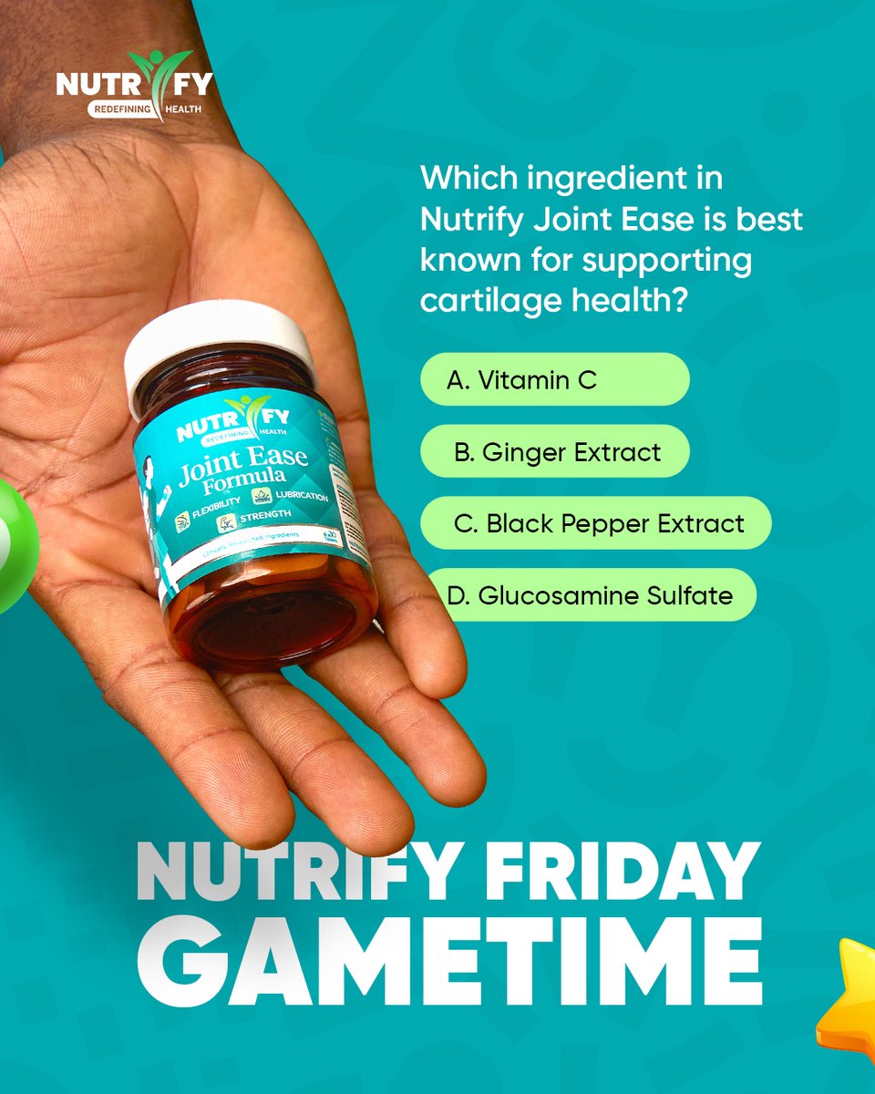 Nutrify Friday Game Time! 🎯
Can you answer this correctly?
🏆 Three winners will be selected at random to receive a surprise gift from Nutrify.

For higher chances to win:
✅ Tag 3 friends in the comments
✅ Like and interact with our other posts

#wellnessallround