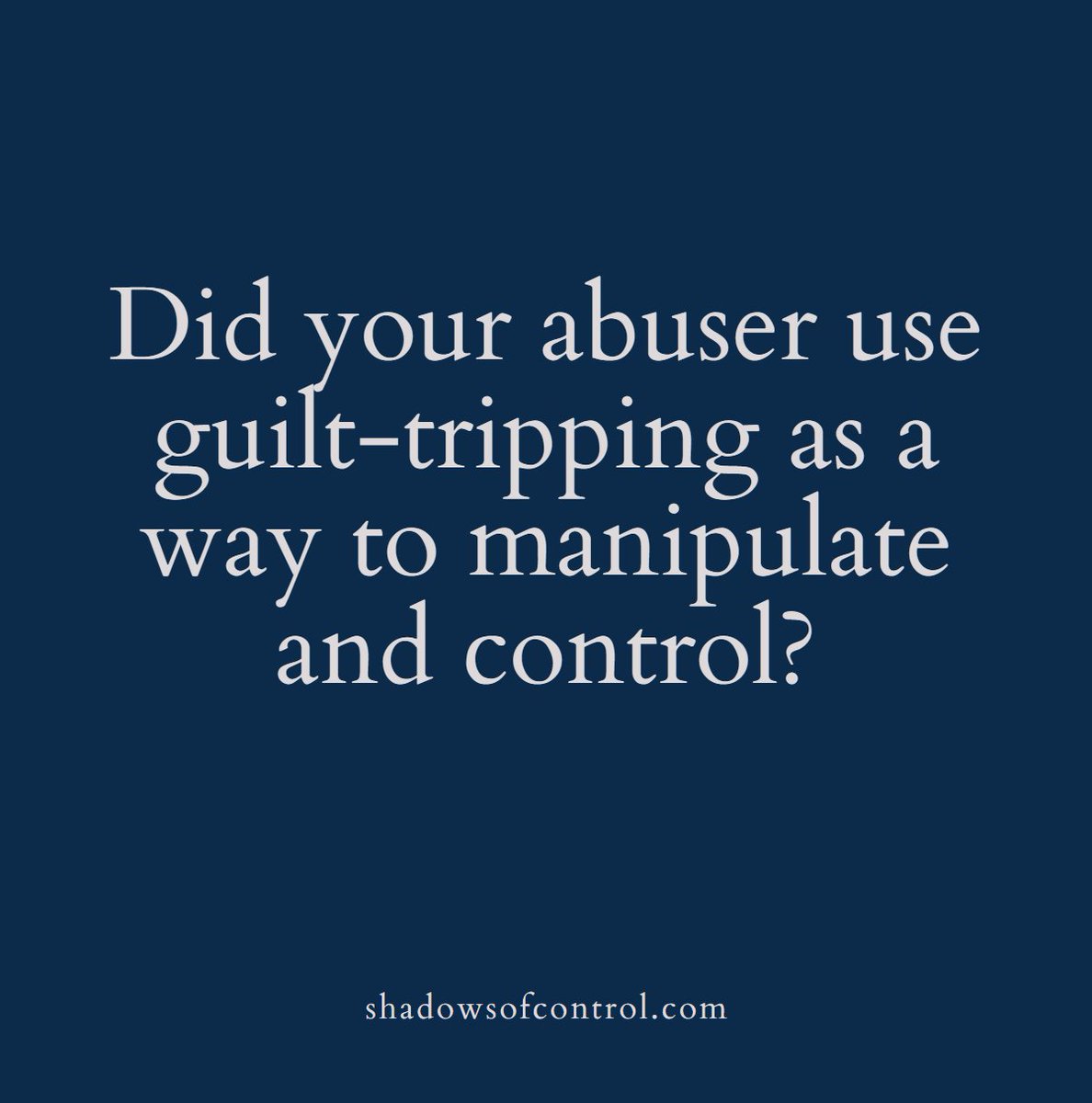 shadows_control's tweet image. Abusers use guilt to keep control, making their partners feel responsible for their actions and trapping them in a cycle of self-doubt and blame. 

#guilttripping #manipulation #emotionalabuse