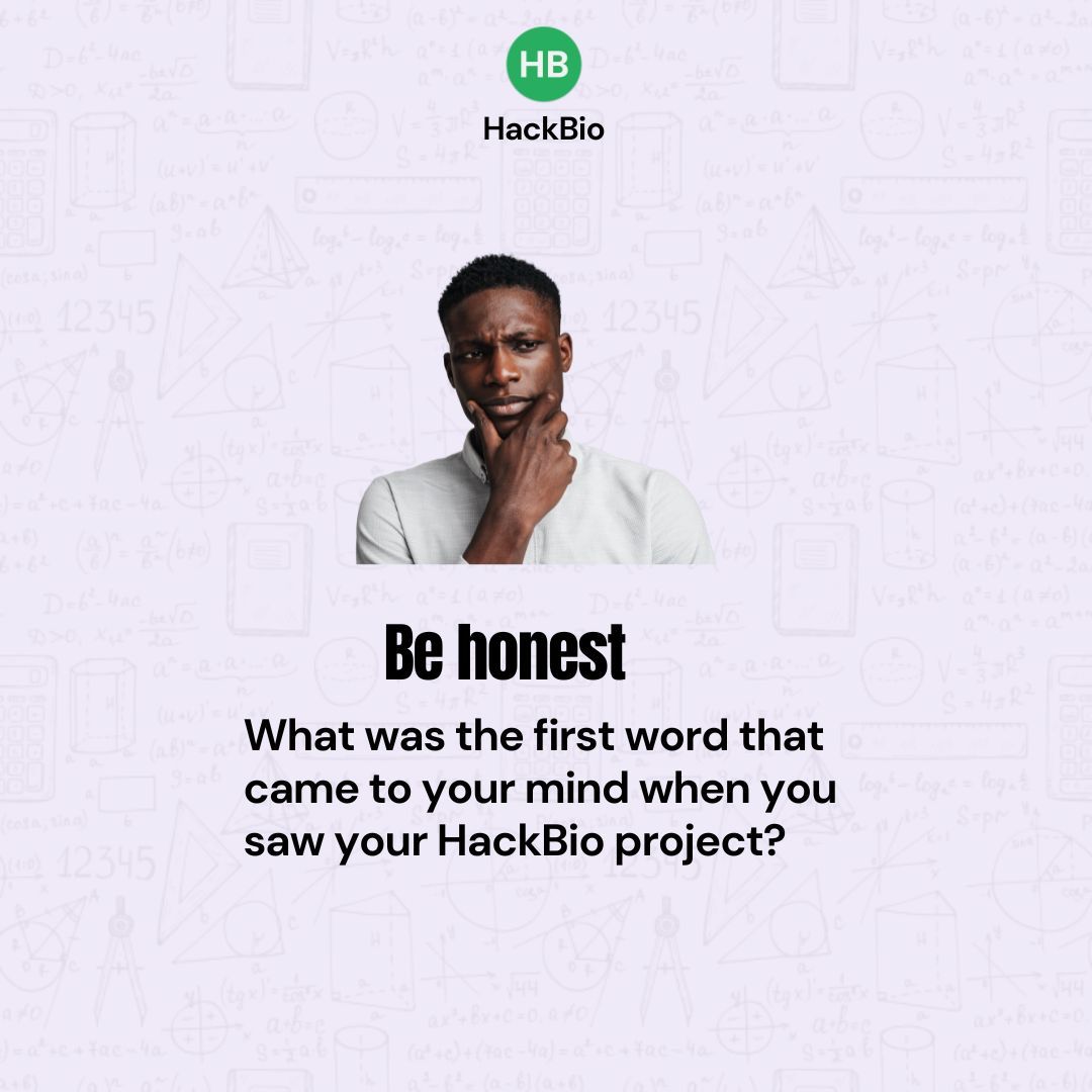 TheHackbio's tweet image. When you saw your first HackBio project, be honest with us, what was the first word that came to your mind? 😅 In the past, we’ve heard words like...

“I almost ran away.”
&quot;This is not going to be easy.

We would also love to hear about your first reaction below. 👇
#Hackbio