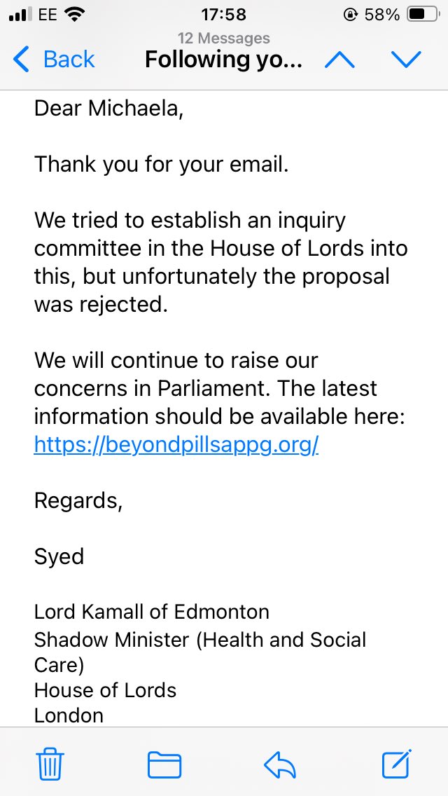 Mallen_88's tweet photo. @PSSDNetwork @SyedKamall @MHRAgovuk I asked if there was update on the dear doctor letter suggestions about PSSD he was kind enough to reply, unfortunately proposal was rejected but he said he will continue to raise concerns in parliament I asked why it was rejected and awaiting a response glad he’s trying to help https://t.co/0t7uzSdtVW