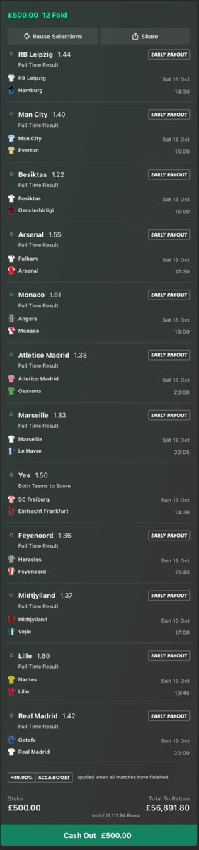 Lemzyy_'s tweet image. WEEKEND FOOTBALL WEEKEND ACCAS ⚽️
1️⃣: 3.94 ODDS 📊/ £35 RETURNS £145 🤑
2️⃣: 81.55 ODDS 📊/ £10 RETURNS £1,137 🤑
IF THEY BOTH WIN, I’LL GIVEAWAY MY £5,000 TO ONE FOLLOWER WHO LIKES ❤️ THIS!
(JOIN my Tele channel in the replies for EXTRA FREE BETS & GIVEAWAYS ⬇️)