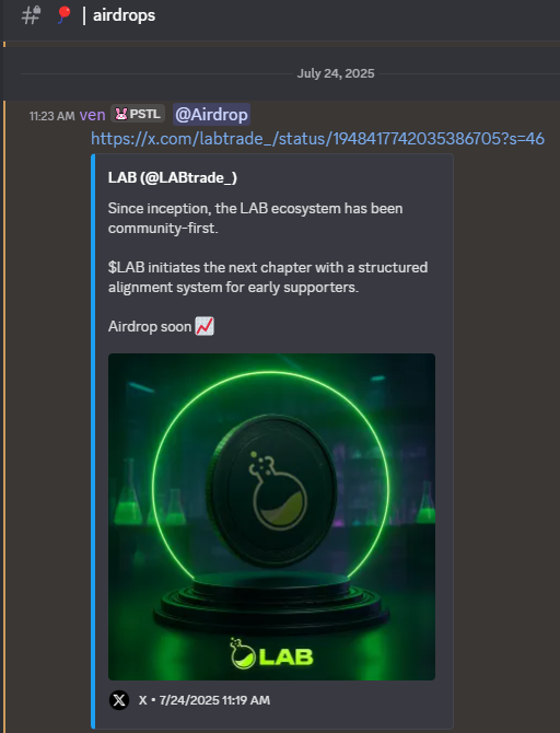PastelAlpha's tweet image. Pastel Alpha members knew all about the @labtrade_ launch as we've been partnered for over 2 months😎
$LAB 80m > 380m