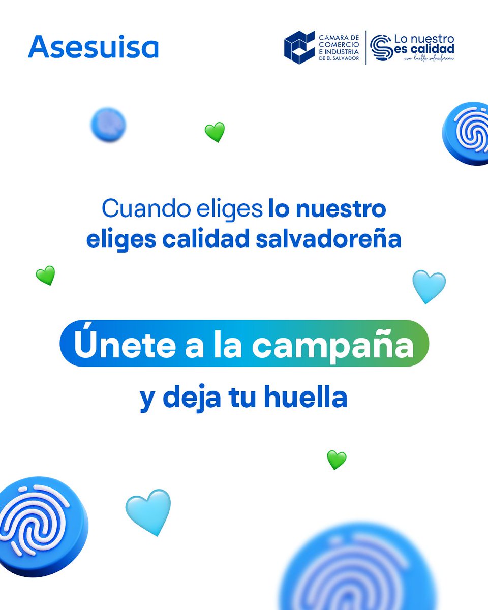 ASESUISA's tweet photo. ¡La calidad es lo que somos! 🇸🇻 No es solo lo que producimos, es la identidad y el legado que nos une como salvadoreños.

Desde Asesuisa, impulsamos esa pasión y excelencia para que cada historia salvadoreña sea reconocida. Porque lo nuestro es fuerza que trasciende. 💙
Nos llena de orgullo ser un aliado estratégico que proyecta la excelencia salvadoreña. ¡Súmate y deja tu huella! ✨

#Asesuisa #ContigoEnTodas #CAMARASAL #LoNuestroEsCalidad #HuellaSalvadoreña