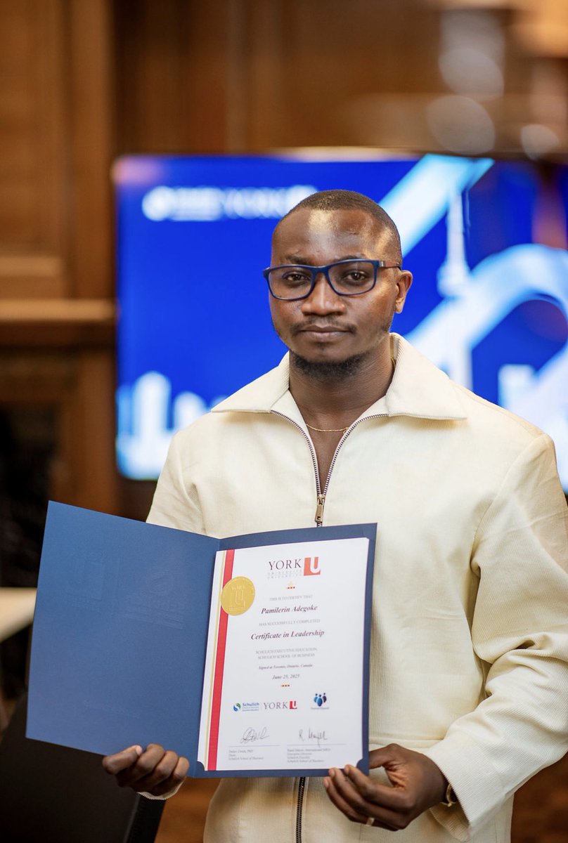 UnclePamilerin's tweet image. Over the past few months, my wife and I took a short course at York University’s Schulich Business School. Stepping out of our comfort zones together not only grew our minds but also strengthened our bond ❤️ #LearningTogether