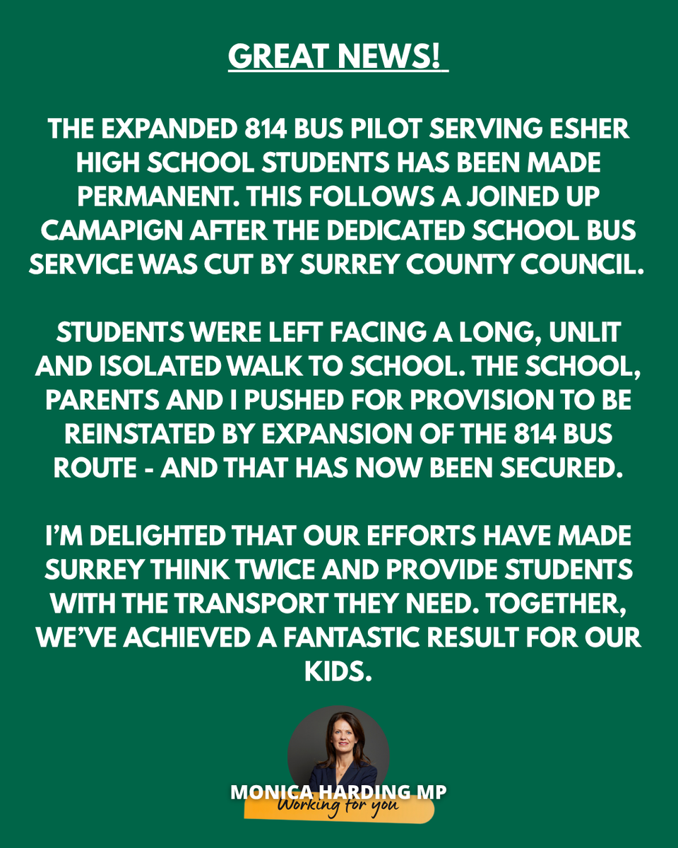 monicabeharding's tweet image. So pleased for the Esher High Community!

#EsherAndWalton #CommunityAction #WorkingTogether #YourVoiceInParliament