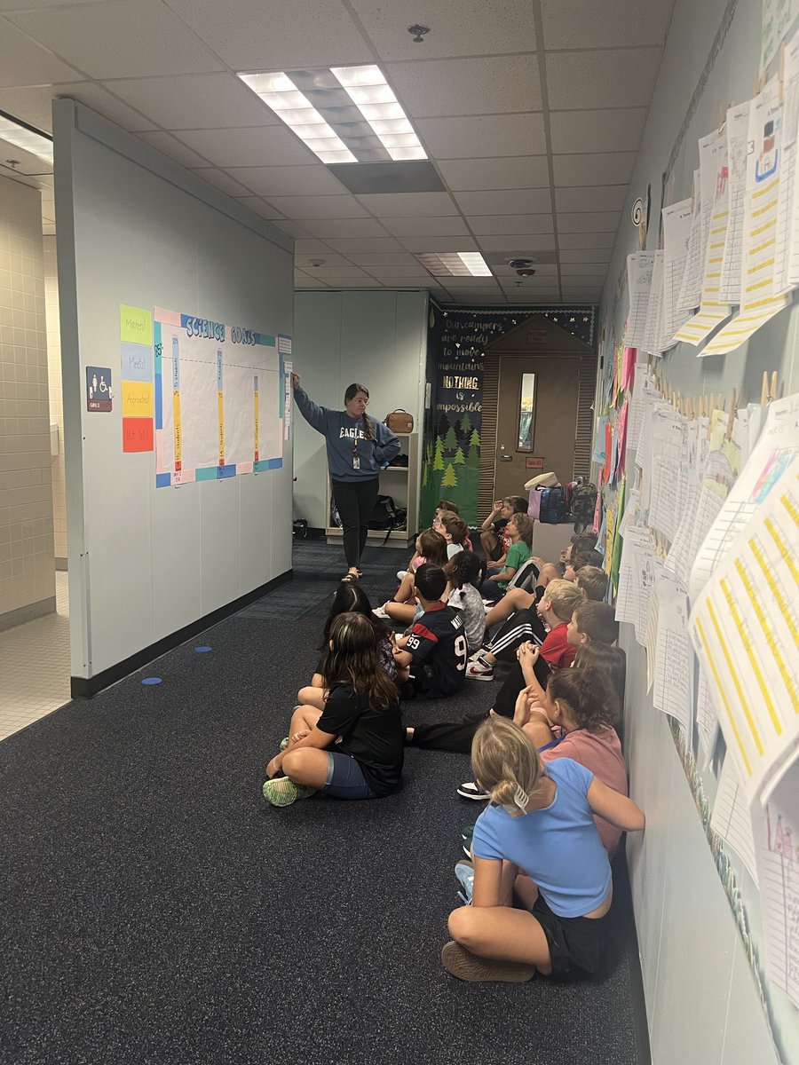 Mrs. Maeker’s third grade classes were using Habit 2 by updating their Science WIG board! 🦅