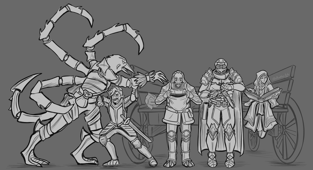 Got this wonderful commission from @/MadelynArtz on Instagram

sick ass commission of my DND group here's hoping we don't get TPK'd next session!!!