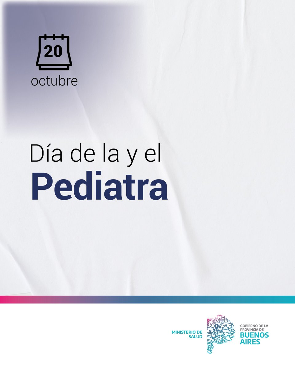 Las y los pediatras acompañan cada etapa del desarrollo de las infancias, promueven la prevención de enfermedades y garantizan el cuidado integral de la salud de las niñas y los niños.

¡Gracias por su vocación y entrega, feliz día! 🩺😊
