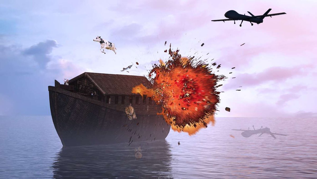 TheBabylonBee's tweet image. Claiming It's A Drug Boat, Trump Drone-Strikes Noah's Ark buff.ly/5ale9Jx