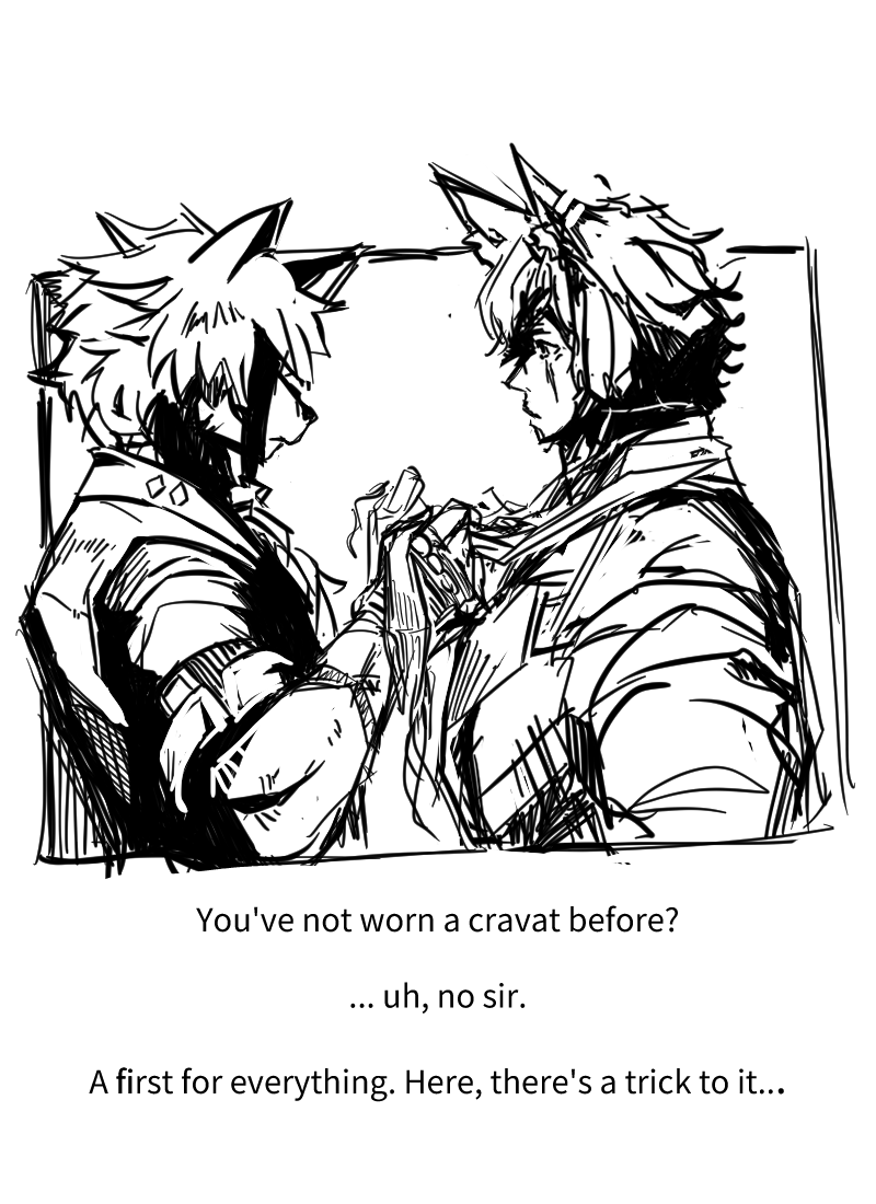 Tarmillustrates's tweet photo. WIP. A little ZZZ headcanon fic where Manato gets recruited to Victoria Housekeeping. #ZZZ #Lycaon #manato https://t.co/pELDMHIYtN