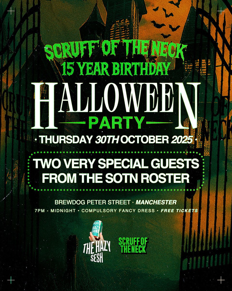15 YEARS!!! 🎂 From little grotty gigs in a Manchester pub to the award winning multi-faceted business we are today, Scruff of the Neck proudly celebrates 15 years of existence!

To mark the occasion, of course we’re having a party in Manchester at Brewdog Peter Street!