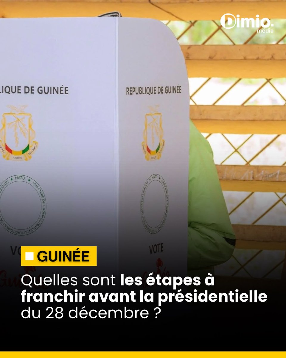 🗳️🇬🇳 À partir de ce vendredi, 72 jours séparent les Guinéens du jour J de la présidentielle. Mais quelles sont les étapes majeures à franchir, et que prévoient précisément la nouvelle Constitution et le Code électoral ? 

🔗 À lire ici : dimiomedia.org/news/guinee-qu…
#Guinée