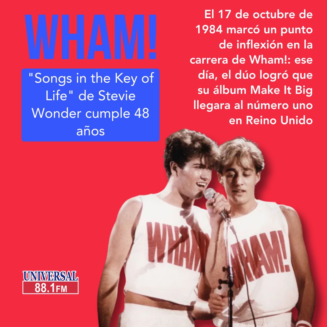 universal881fm's tweet photo. #DestacadasUniversal Wham! lo hizo: el 17 de octubre de 1984 fue su día de consagración mundial gracias a Make It Big y “Wake Me Up Before You Go-Go”. ¿La sensación ochentera más vital? #Wham #MakeItBig
Checa toda la info aquí 👉 https://t.co/MpdjL7YQa4 https://t.co/9Tp8BwEoN3