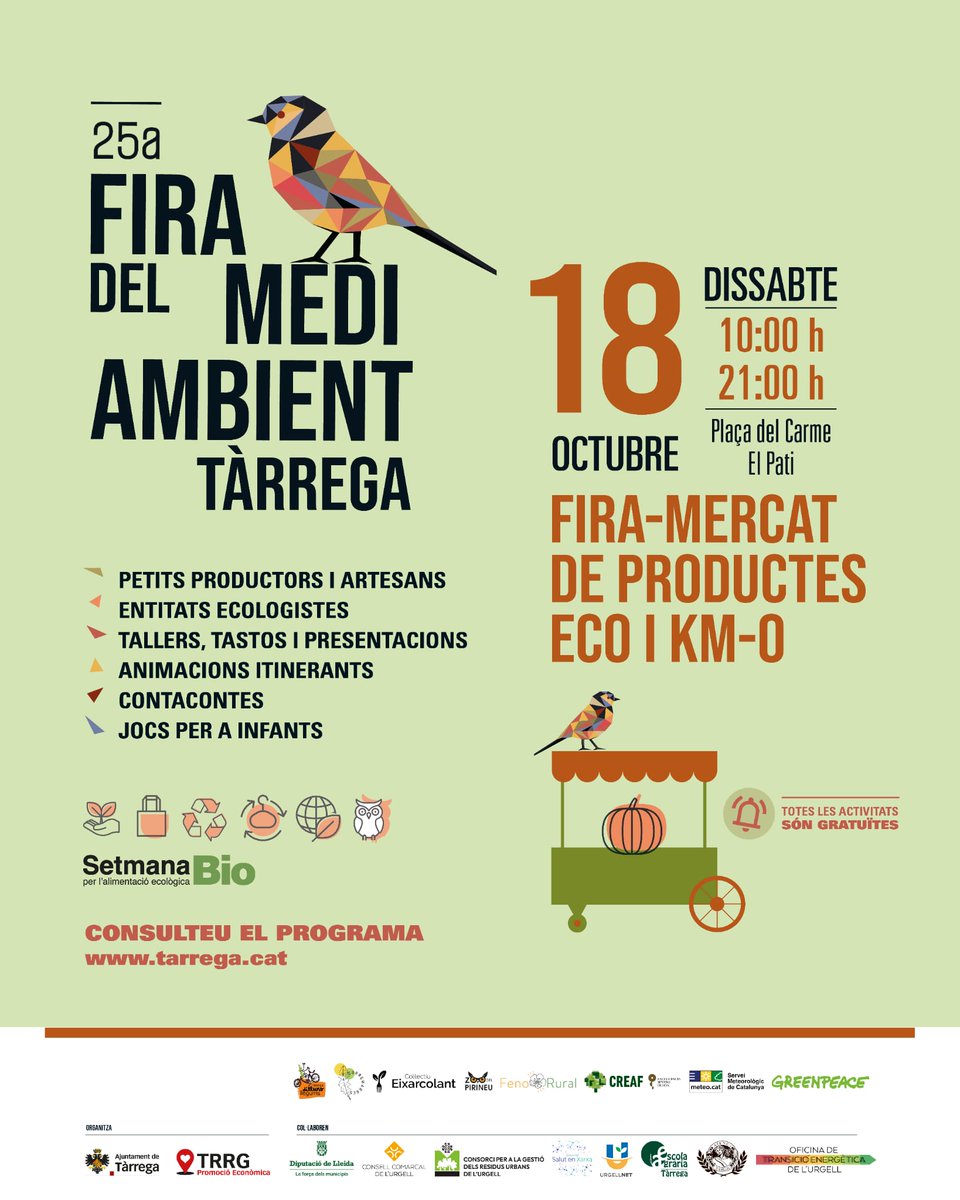 Aquest dissabte torna la #firadelmediambient de @tarrega