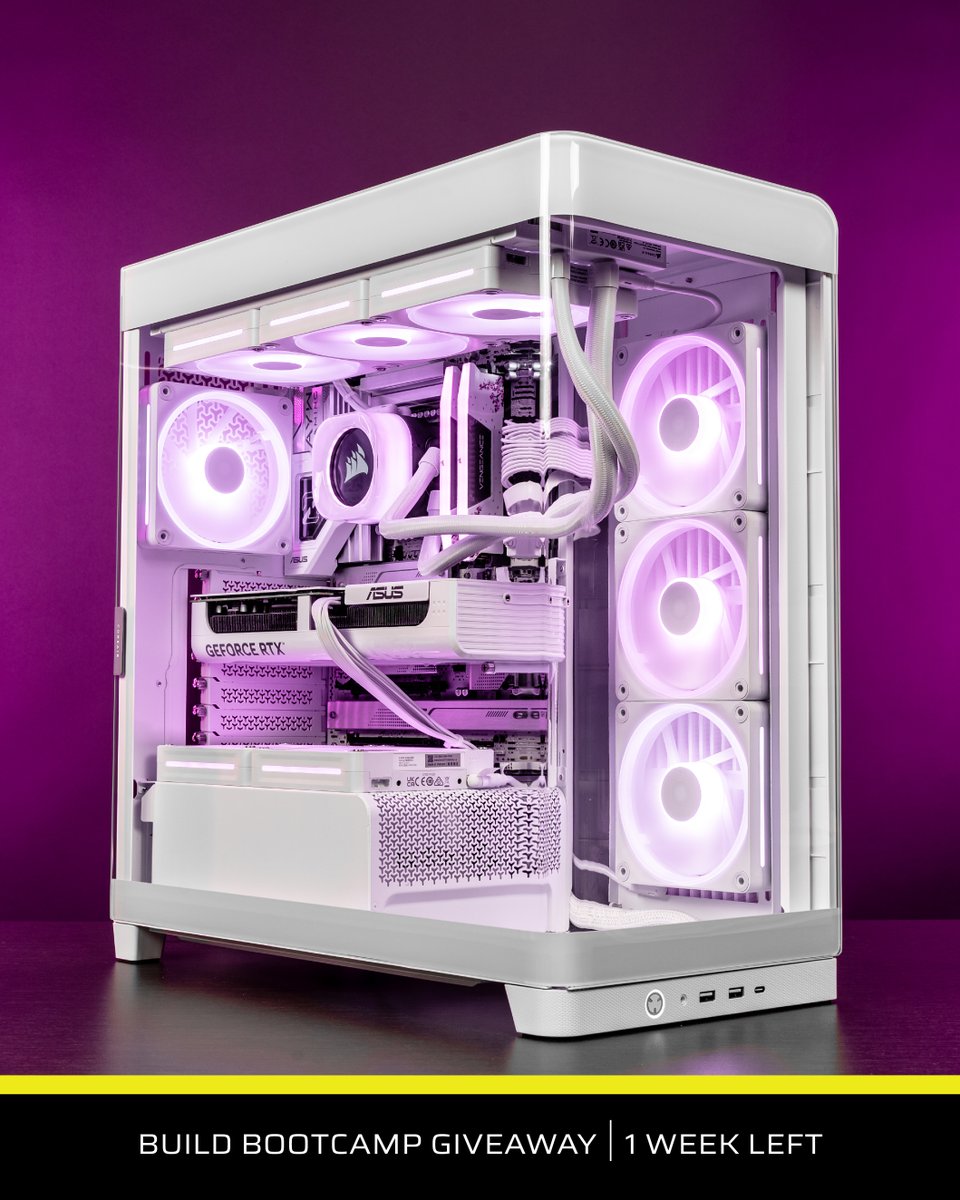CORSAIR's tweet image. 🎉 1 WEEK LEFT 🎉 This gaming PC from the Newegg x Corsair Build Bootcamp is looking for a new home with one of you!
How to Enter:
1. Must be following @Newegg and @Corsair
2. Comment on our #BuildBootcamp2025 photos and videos—each post you engage with per platform earns you…