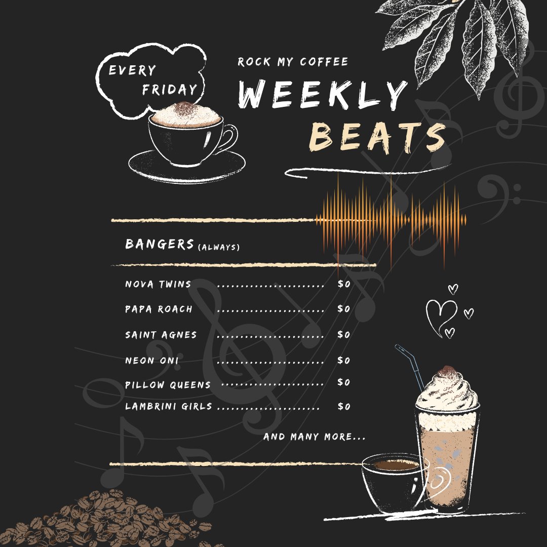 rockmycoffee's tweet photo. Another Friday, another playlist 💃
Upbeat vibes for fuel your weekend, lot of women that rock and if you're into heavier stuff I am BEGGING you to check out NEON ONI who might well be my latest obsession 🔥
💿https://t.co/Azy6mmq6lz
#rockmycoffee #weeklybeats https://t.co/Ly0ZwK8v4s