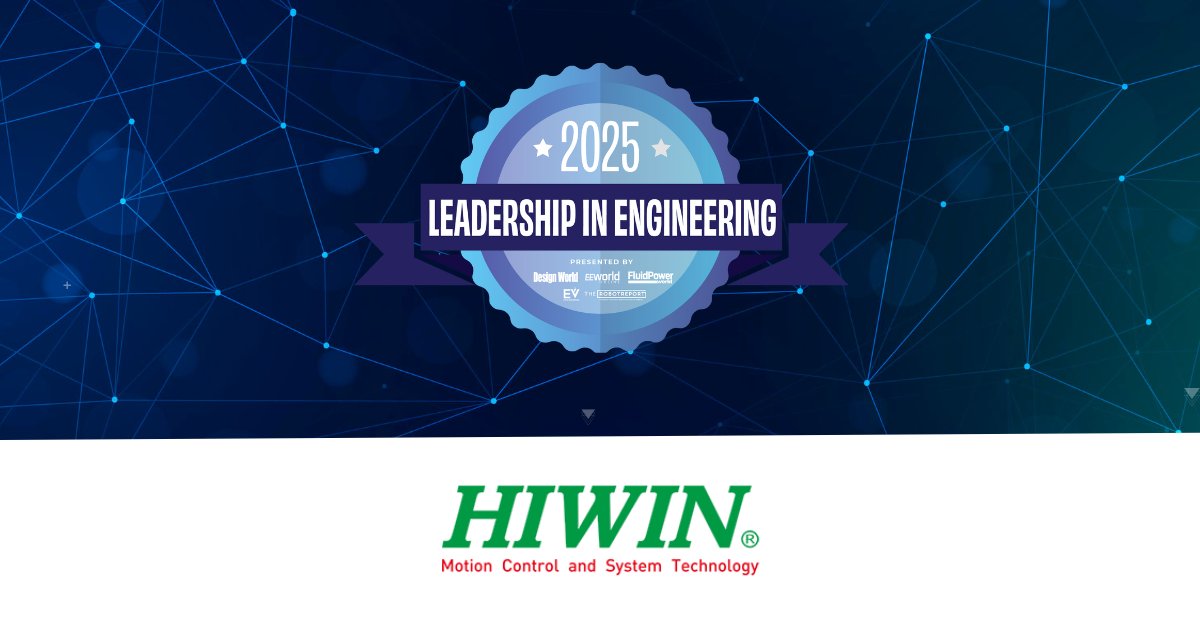 DesignWorld's tweet image. .@HiwinCorp is a world-class manufacturer and distributor of mechanical, electrical, mechatronic and robotic components and motion systems. 

Consider voting for HIWIN in the Motion Control category: leadership.designworldonline.com/hiwin-corporat…