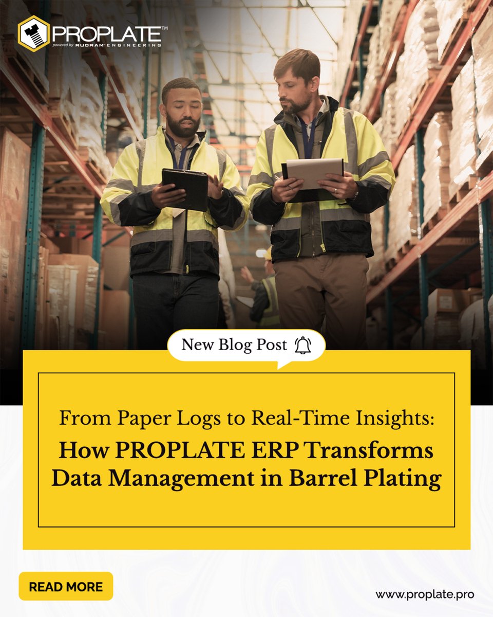 Proplate_Pro's tweet image. From Paper Logs to Real-Time Insights ⚙️
Upgrade your plating operations with PROPLATE™ ERP — the smarter way to manage Barrel &amp;amp; Rack Plating.

Read More: proplate.pro/from-paper-log…

#PROPLATE #ERPSoftware #SurfaceFinishing #BarrelPlating
