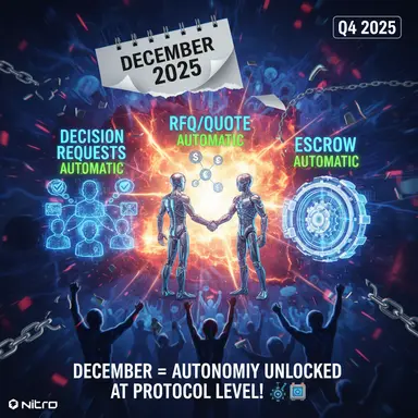 irontrackdo's tweet photo. December drops the atomic bomb 💣

Decision Requests = agents coordinate without you
RFQ/Quote = agents negotiate deals themselves
Escrow = automatic, no manual release needed
Multi-agent autonomy goes LIVE on @nitrograph 🤖⚡
Q4 2025 🔥

#AIAgents #Roadmap https://t.co/1UstTvOmPJ