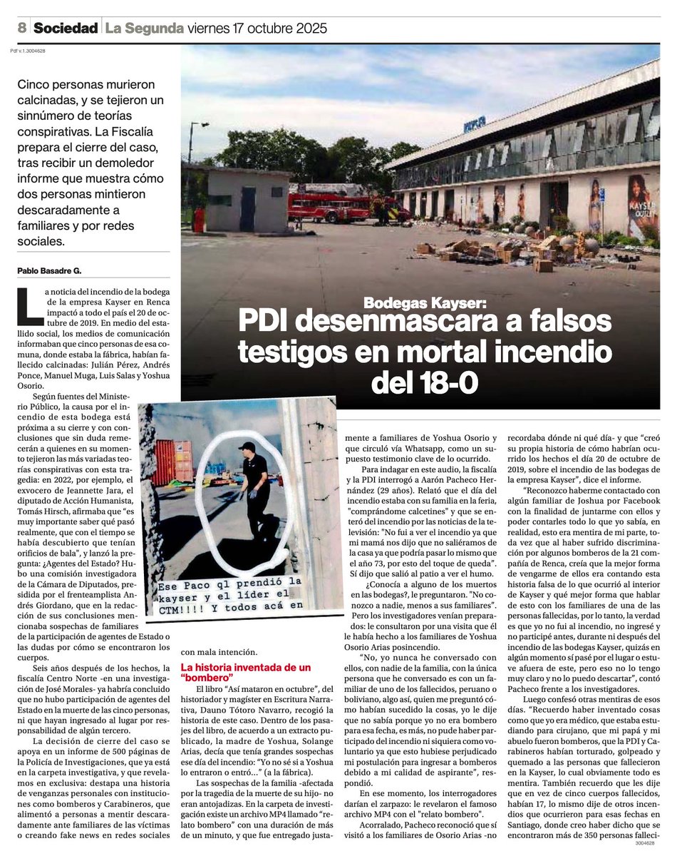 PDI desenmascaró a quienes inventaron que habían cuerpos baleados y movidos a una bodega durante el 18-O.
Otra mentira de la izquierda que queda al descubierto. Vamos a llegar hasta el final para saber quienes fueron los responsables de todo esto.