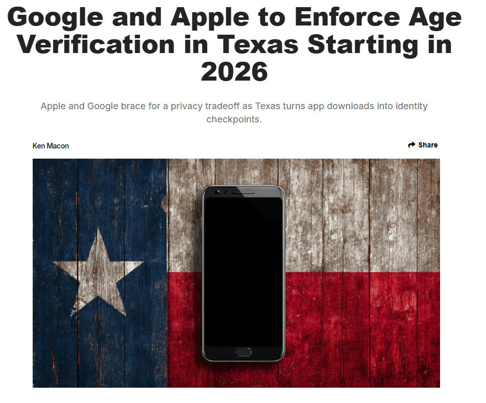 BREAKING CENSORSHIP NEWS:

Did some research and this entire situation is BAD. To summarize the article

If you even want to access a "Weather" app you will need to verify yourself with your ID. This will apply to the entire App Store on Google and Apple it seems starting in