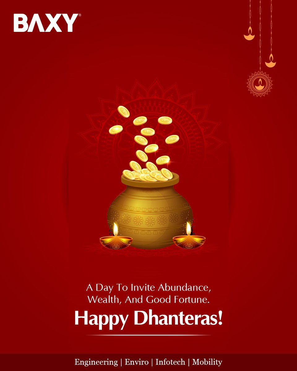 baxylimited's tweet photo. May the footsteps of Goddess Lakshmi bring wealth, health, and happiness to your home.
Let’s embrace the glow of new beginnings and welcome endless prosperity this Dhanteras!

[BAXY, BAXY Limited, BAXY Enviro, BAXY Engineering, BAXY Infotech, BAXY Mobility, Dhanteras Celebration] https://t.co/4c6CvkCgNV
