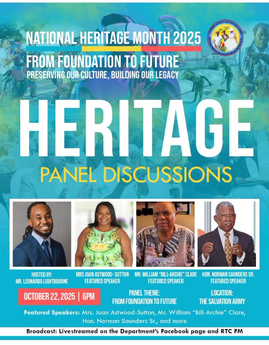 IAmLTBourne's tweet photo. This will be a powerful discussion. What an honor to be leading this discussion with these local pioneers 🇹🇨. Tune in next week ‼️

Happy National Heritage Month 🇹🇨 https://t.co/EIHwZl1kAr