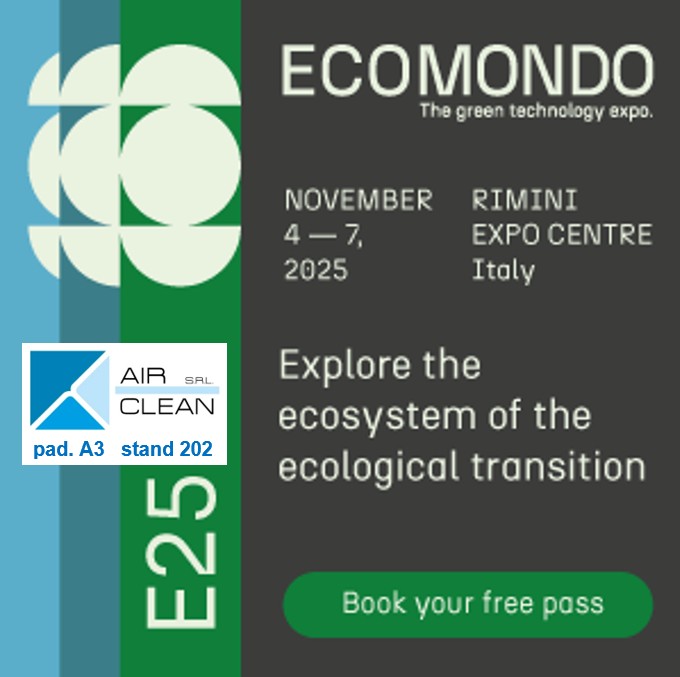 ⏰ Stiamo preparando tutto per accoglierVi a <a href="/Ecomondo/">Ecomondo</a>!
📍 Pad. A3 stand 202
📅 4-7 novembre
#AirClean #Ecomondo #Sostenibilità #Innovazione #GreenTech #CircularEconomy