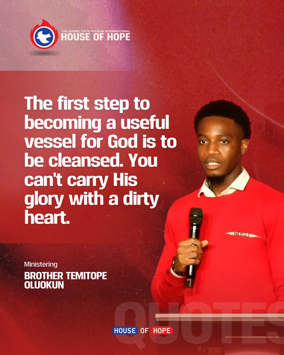 gofaminthoh's tweet photo. "The first step to becoming a useful vessel for God is to be cleansed. You can't carry His glory with a dirty heart."
#UsefulVessel #CleanHeart #Purity #GetCleansed #Holiness https://t.co/8EneZv0qJ3