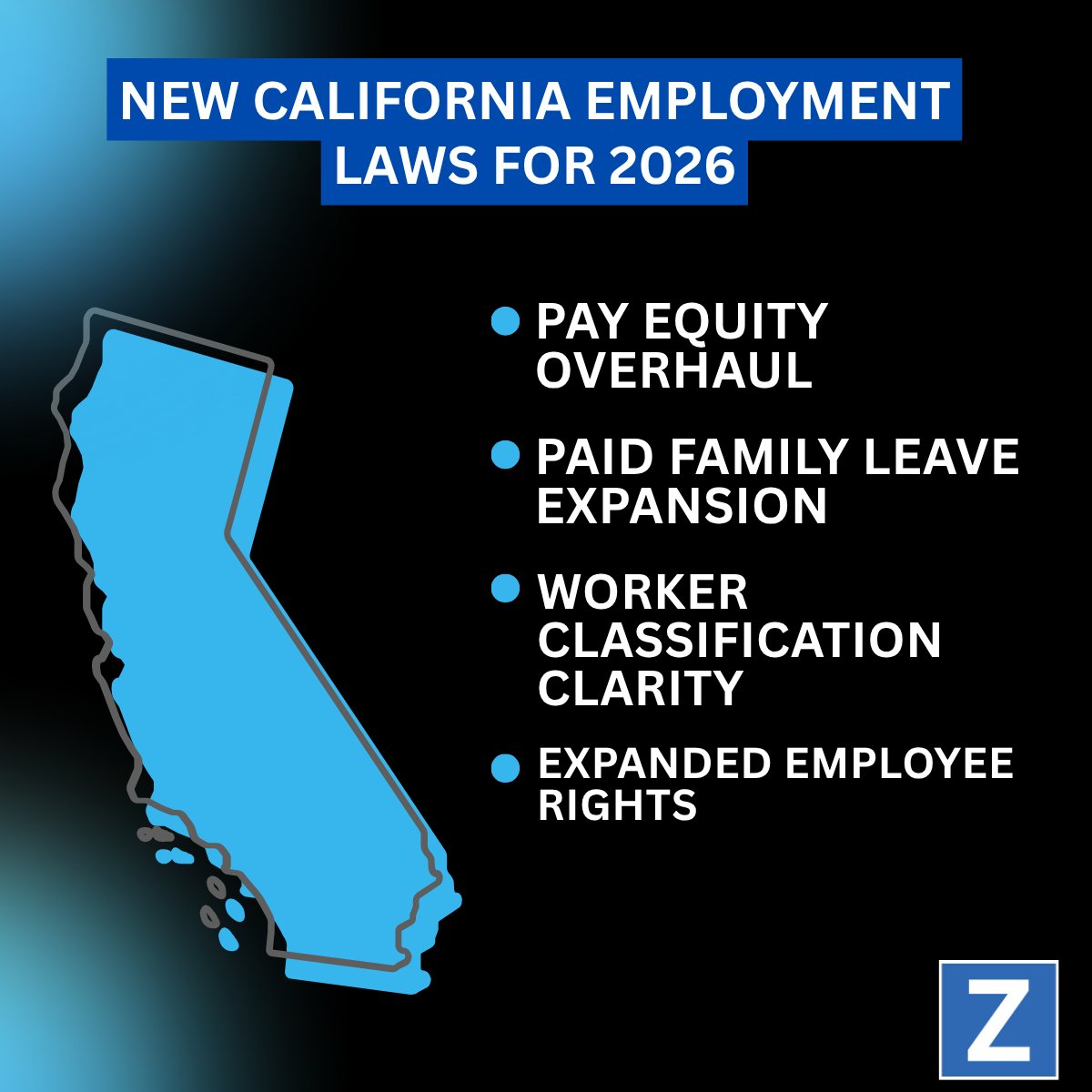 𝟮𝟬𝟮𝟲 𝗖𝗼𝗺𝗽𝗹𝗶𝗮𝗻𝗰𝗲 𝗔𝗹𝗲𝗿𝘁: 𝗠𝗮𝗷𝗼𝗿 𝗘𝗺𝗽𝗹𝗼𝘆𝗺𝗲𝗻𝘁 𝗟𝗮𝘄 𝗖𝗵𝗮𝗻𝗴𝗲𝘀 𝗘𝘃𝗲𝗿𝘆 𝗖𝗮𝗹𝗶𝗳𝗼𝗿𝗻𝗶𝗮 𝗘𝗺𝗽𝗹𝗼𝘆𝗲𝗿 𝗠𝘂𝘀𝘁 𝗣𝗿𝗲𝗽𝗮𝗿𝗲 𝗙𝗼𝗿

Governor Newsom has signed major new laws that will reshape how businesses operate in 2026.
From wage