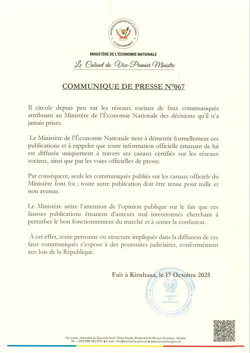 Communiqué Officiel