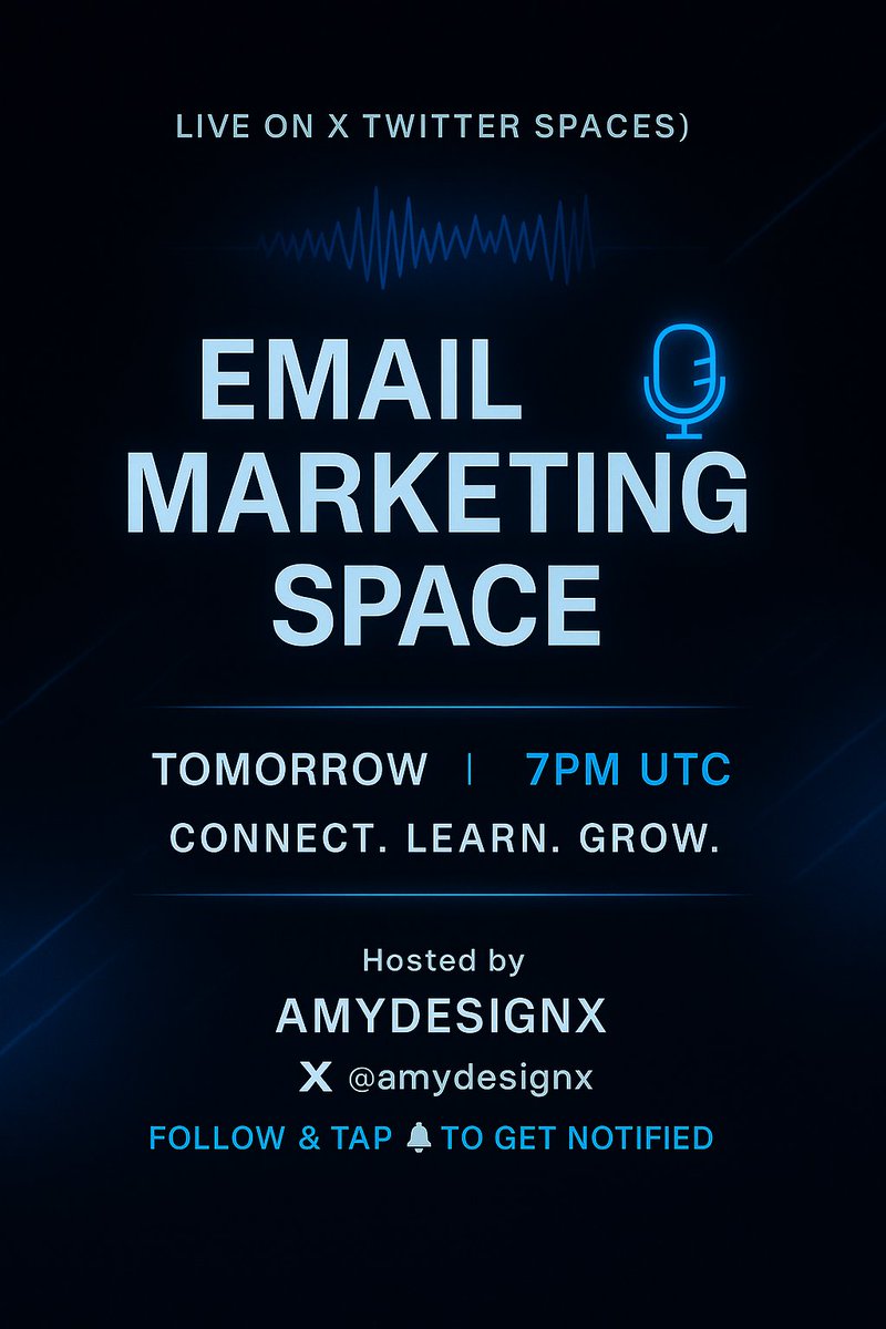 amydesignx's tweet image. Hosting an Email Marketing Space tomorrow at 7 PM UTC!

We’ll be sharing lessons, roadblocks &amp;amp; wins from the journey — a chance to connect, learn, and grow with other email marketers &amp;amp; designers.

Join us. Let’s build together.
#EmailMarketing #EmailDesign #Klaviyo