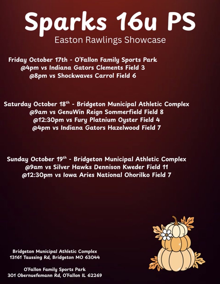 Come check out my team and I at the Easton Rawlings Showcase this weekend!