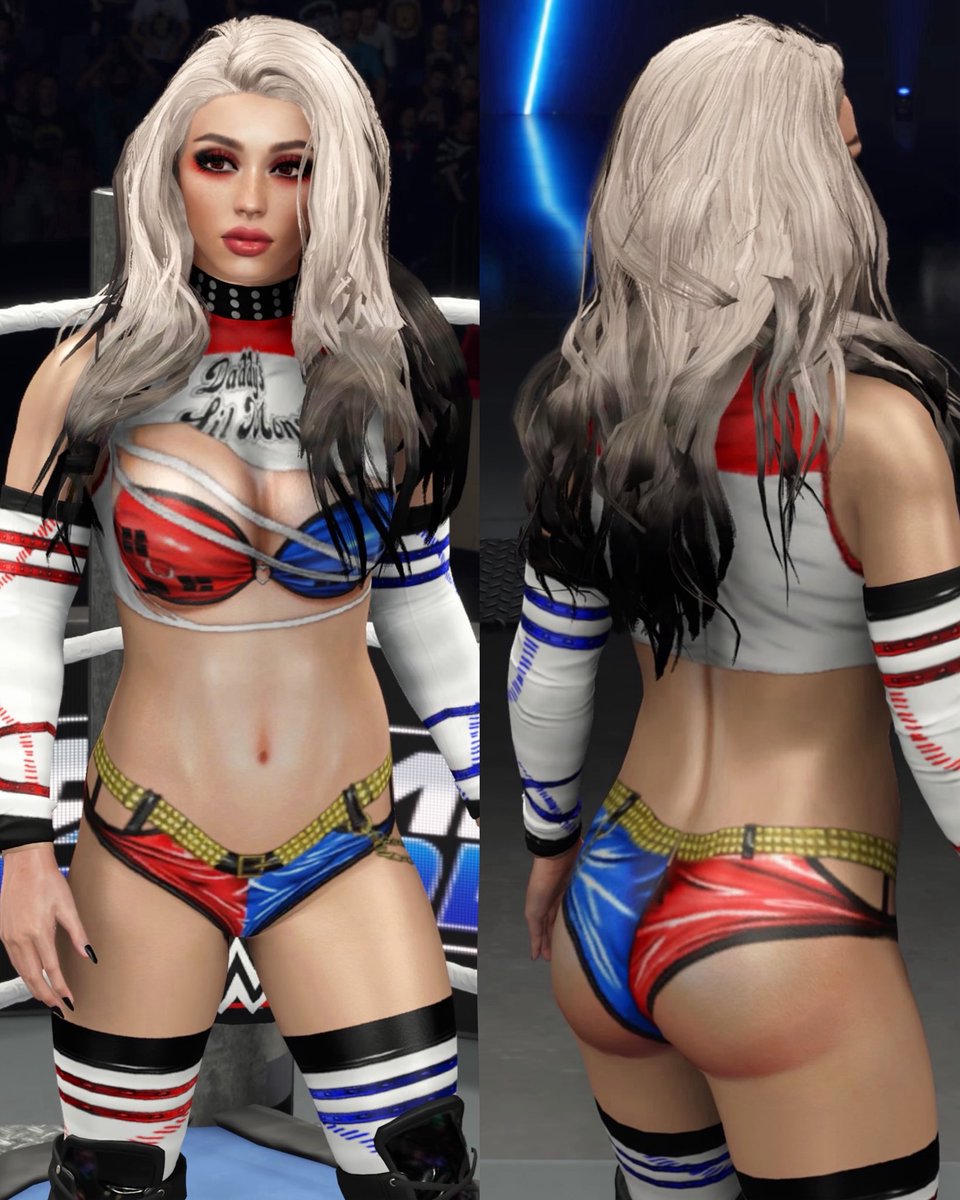 Daddy’s lil monster. 😌🖤  #WWE #HarleyQuinn #WWE2k25