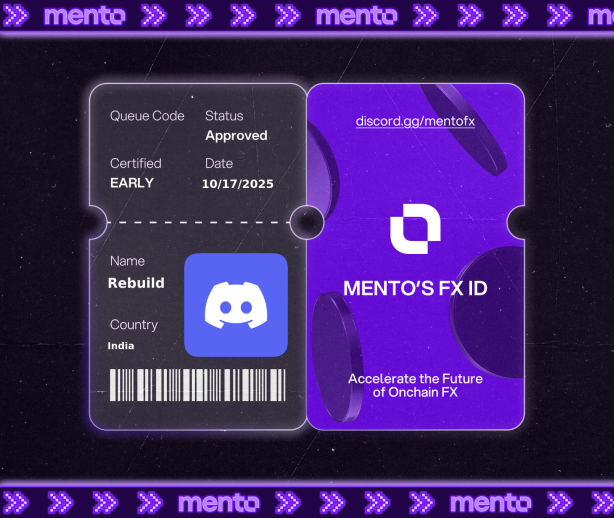EaglePet1's tweet photo. I’m now verified early to the global onchain FX layer, with my Mento FX ID.

The future of money runs here w/ @MentoLabs

fx/acc 

https://t.co/diJ97iwwXM https://t.co/RaHPSiULc3