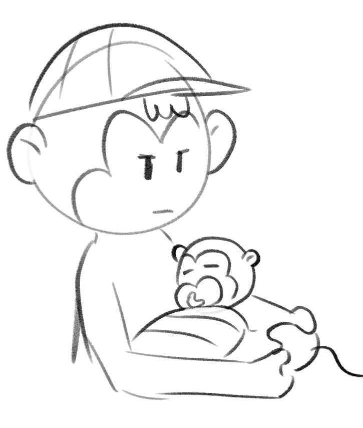 My son watching me beat EarthBound for the 268th time
