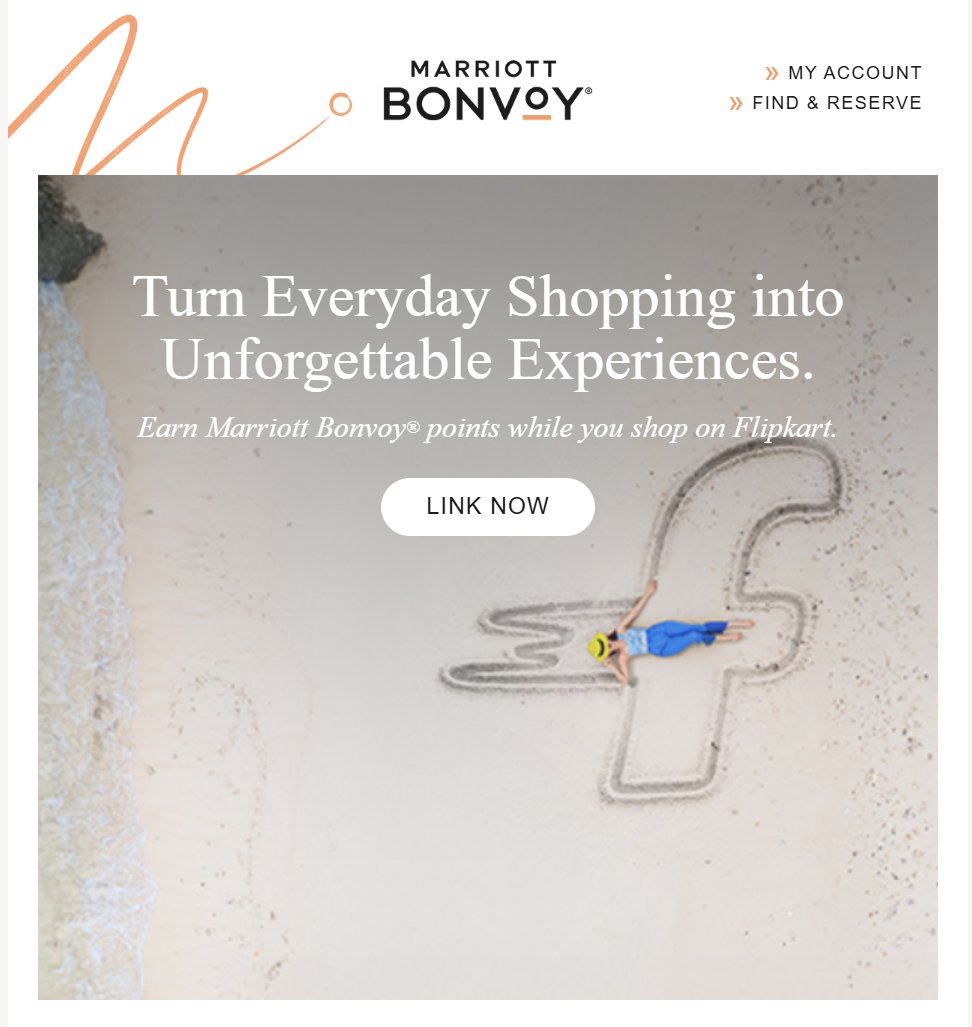 ChFrameworkOff's tweet image. Amazing opportunity to earn points while shopping on Flipkart. For every Rs. 1000 spent on Flipkart, earn 100 Marriott Bonvoy points. Link your accounts now!  

#Travel #creditcards #marriottbonvoy #flipkart