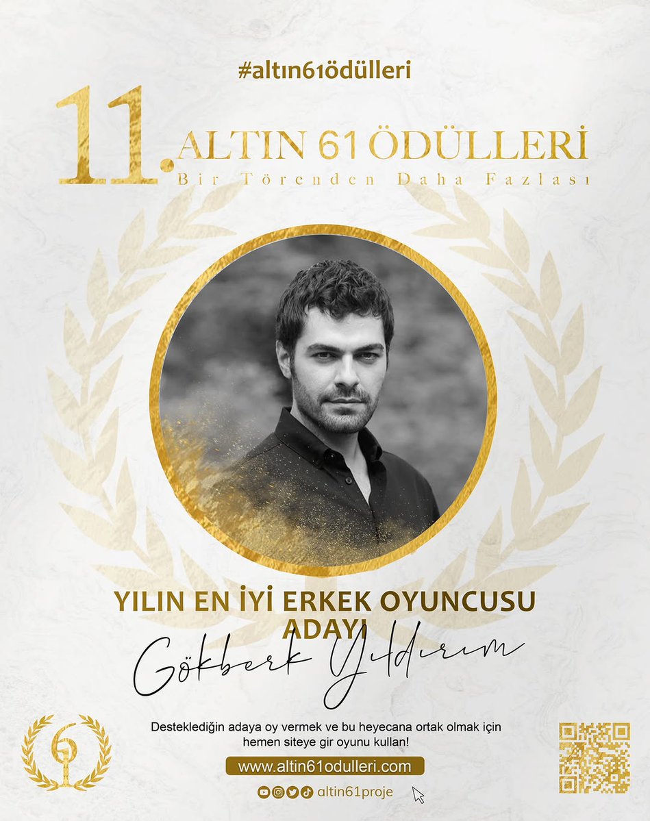 Altın 61 Ödülleri 11. kez sahiplerine kavuşmaya hazırlanıyor. Sen de altin61odulleri.com adresine gir desteklediğin adayın içinde #GökberkYıldırım bulup , oy verebilirsiniz ✨️🌟  
#11inciAltın61Ödülleri #GökberkYıldırım