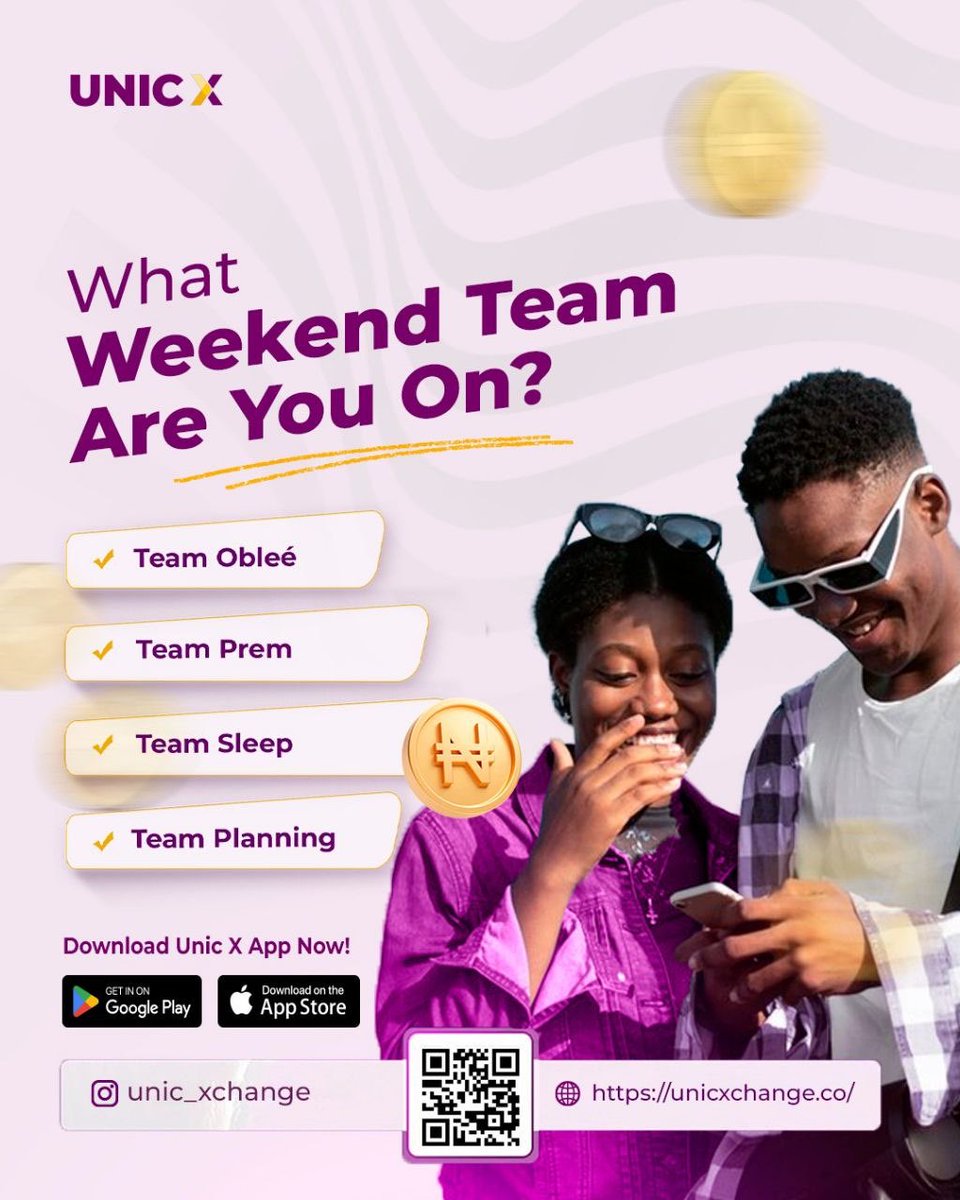 It’s finally the weekend 😌
Time to relax, catch some football, and maybe make a quick trade or two on UnicX.
What’s your weekend plan — chill, flex, or cash out? 💸

#UnicXApp #WeekendMood #CryptoLifestyle #ForTheGuysWeySabi