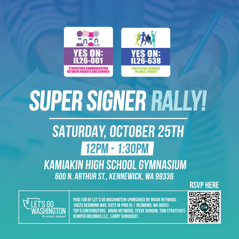 Dan Newhouse (@newhouse4rep) on Twitter photo Join me in Kennewick next Saturday 10/25 with <a href="/letsgowa/">Let's Go Washington</a> to help get signatures for two important initiatives - defending parental rights and protecting girls sports.
Children belong to their parents, not OSPI. Join me in Kennewick next Saturday 10/25 with <a href="/letsgowa/">Let's Go Washington</a> to help get signatures for two important initiatives - defending parental rights and protecting girls sports.
Children belong to their parents, not OSPI.