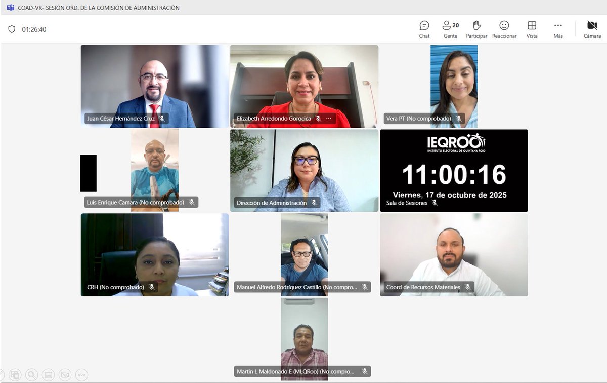 En sesión de la Comisión de Administración del IEQROO, presidida por el Consejero <a href="/Dr_JuanCesar/">• JUAN CÉSAR •</a> llevaron a cabo la presentación del informe anual de actividades que rinde la dirección de administración del IEQROO.
