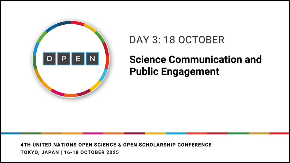 UNLibrary's tweet image. 🗓️💬🌏 Join us for Day 3 of the Conference, where experts will discuss &quot;Science Communication &amp;amp; Public Engagement&quot;.

🎙️ Discover the speakers and explore the full programme: un.org/en/library/OS2…

📲 Final chance to register for online access: un.org/en/library/OS25…